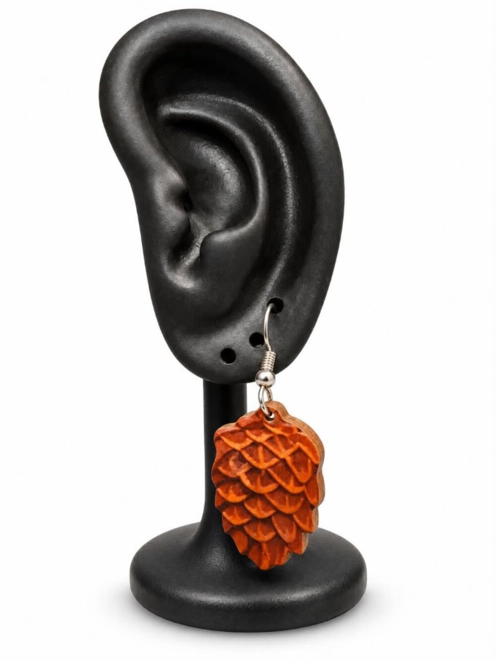 Brown Pinecone Dangle Earring